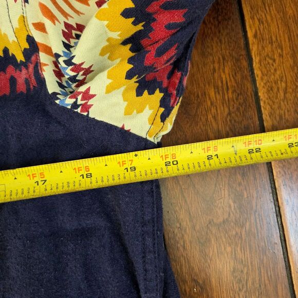 STAPLEFORD Button Up Shirt Men's M Navy Blue Southwestern Aztec Long Sleeve - Picture 8 of 10